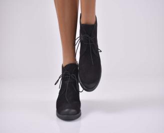 Дамски боти естествен велур черни EOBUVKIBG