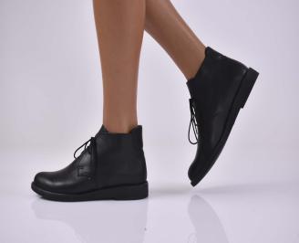 Дамски боти естествена кожа черни EOBUVKIBG