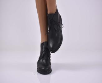 Дамски боти естествена кожа черни EOBUVKIBG