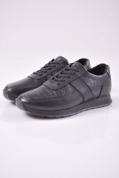 Мъжки спортни обувки естествена кожа черни  EOBUVKIBG