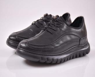 Мъжки спортни обувки естествена кожа черни EOBUVKIBG