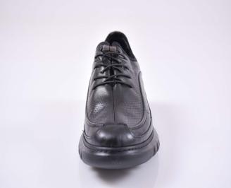 Мъжки спортни обувки естествена кожа черни EOBUVKIBG