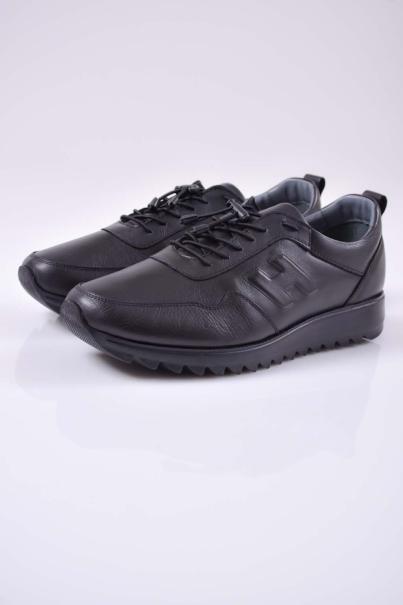 Мъжки спортни обувки естествена кожа черни EOBUVKIBG