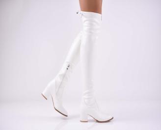 Дамски  елегантни   ботуши бели  EOBUVKIBG