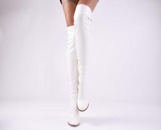 Дамски  елегантни   ботуши бели  EOBUVKIBG