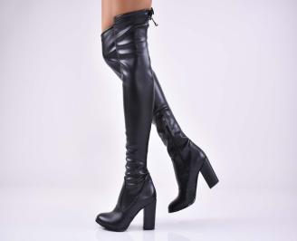 Дамски  елегантни   ботуши черни  EOBUVKIBG