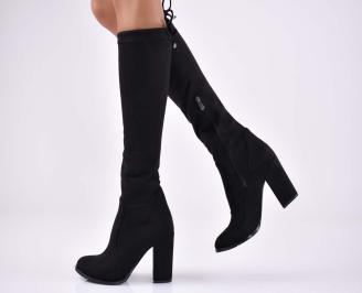 Дамски  елегантни   ботуши черни  EOBUVKIBG