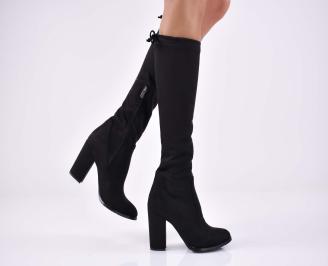 Дамски  елегантни   ботуши черни  EOBUVKIBG