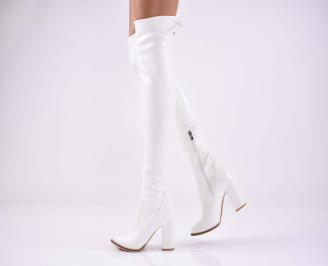 Дамски  елегантни   ботуши бели  EOBUVKIBG