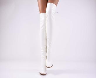 Дамски  елегантни   ботуши бели  EOBUVKIBG