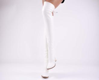 Дамски  елегантни   ботуши бели  EOBUVKIBG