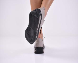 Дамски сникърси естествена кожа бежови EOBUVKIBG 3