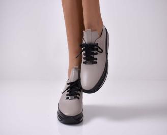 Дамски сникърси естествена кожа бежови EOBUVKIBG