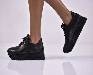 Дамски обувки естествена кожа  черни EOBUVKIBG