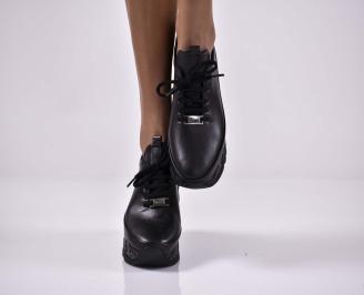 Дамски обувки естествена кожа  черни EOBUVKIBG