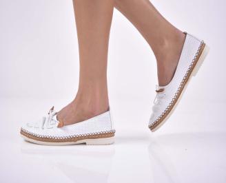 Дамски обувки естествена кожа бели EOBUVKIBG