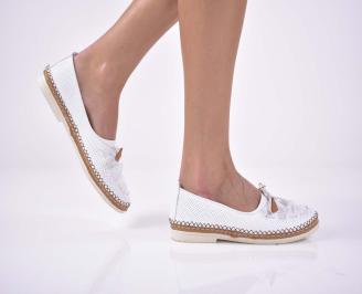 Дамски обувки естествена кожа бели EOBUVKIBG