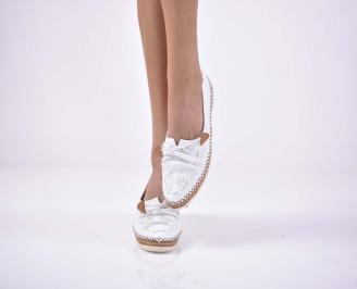 Дамски обувки естествена кожа бели EOBUVKIBG