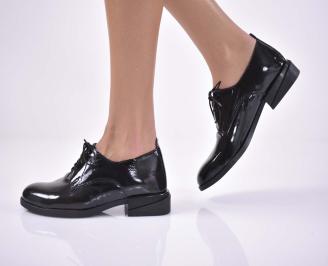 Дамски лоуфъри  естествена кожа черни EOBUVKIBG