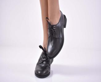 Дамски лоуфъри  естествена кожа черни EOBUVKIBG