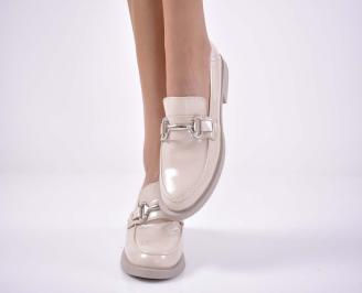 Дамски лоуфъри  естествен лак бежови EOBUVKIBG