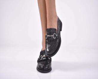 Дамски лоуфъри естествен лак черни EOBUVKIBG