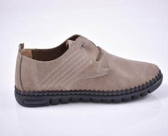 Мъжки  обувки естествен набук  бежови EOBUVKIBG 3