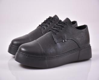 Мъжки обувки естествена кожа черни EOBUVKIBG
