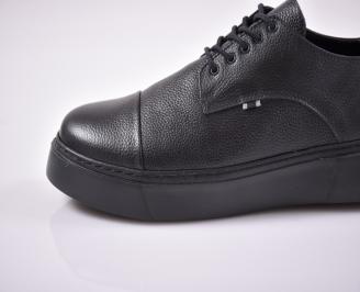 Мъжки обувки естествена кожа черни EOBUVKIBG