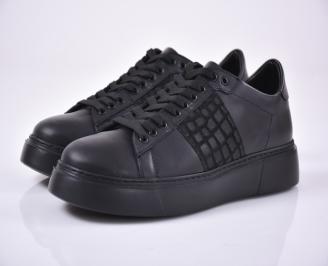 Мъжки обувки естествена кожа черни EOBUVKIBG