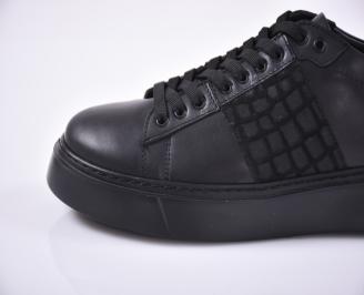 Мъжки обувки естествена кожа черни EOBUVKIBG