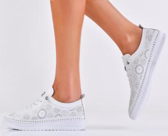 Дамскиобувки естествена кожа бели EOBUVKIBG