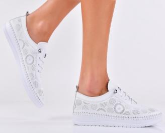 Дамскиобувки естествена кожа бели EOBUVKIBG