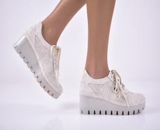 Дамски обувки  естествена кожа бежови EOBUVKIBG