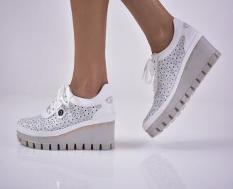 Дамски обувки естествена кожа бели EOBUVKIBG