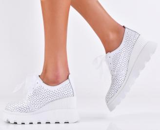 Дамски обувки естествена кожа бели EOBUVKIBG