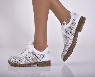 Дамски обувки естествена кожа бели EOBUVKIBG