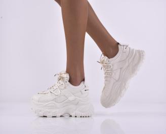 Дамски сникърси бежов EOBUVKIBG