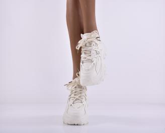 Дамски сникърси бежов EOBUVKIBG