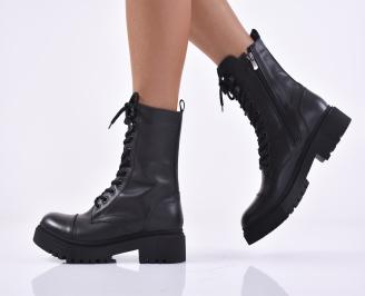 Дамски боти естествена кожа черни EOBUVKIBG