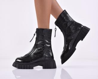 Дамски боти естествена кожа черни EOBUVKIBG