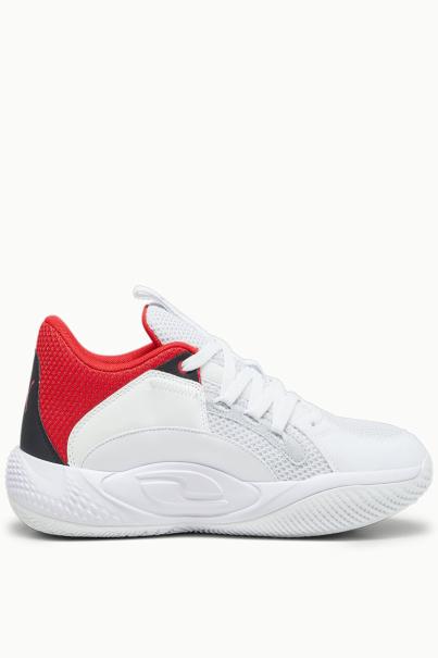 PUMA Court Rider Chaos Team Basketball Shoes White/Red