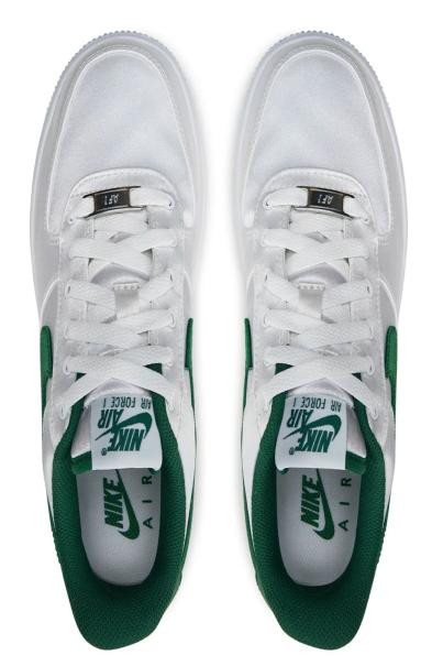 NIKE Air Force 1 '07 Low Satin Shoes White/Green