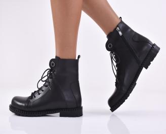 Дамски боти естествена кожа черни EOBUVKIBG