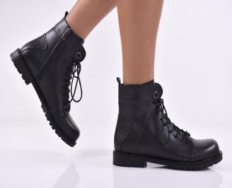 Дамски боти естествена кожа черни EOBUVKIBG