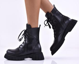 Дамски боти естествена кожа черни EOBUVKIBG