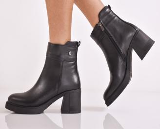 Дамски боти естествена кожа черни  EOBUVKIBG