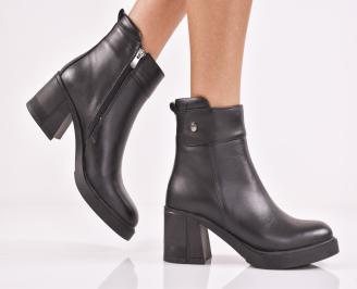 Дамски боти естествена кожа черни  EOBUVKIBG