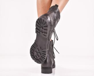 Дамски боти естествена кожа черни EOBUVKIBG 3