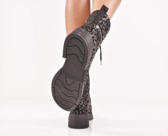 Дамски боти естествена кожа черни EOBUVKIBG 3